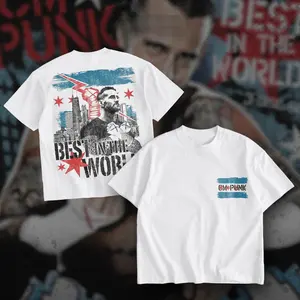 CM Punk Best In The World Unisex Heavy Cotton T-shirt WWE Wrestle Shirt BITW Fan Apparel Menswear Womenswear Direct-to-garment Breathable Printing