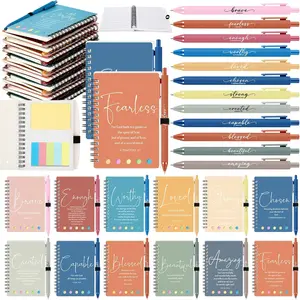 12 Sets/24 Pcs Christian Mothers Day Birthday Gifts Bulk Inspirational Prayer Journal Christian Scripture Notebook with  Pen Religious Church  for Women Men Mom (Classic,Morandi)