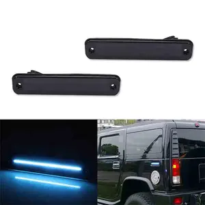 Smoke Lens Rear Ice Blue LED Side Marker Signal Lights For Hummer H2 2003 2004 2005 2006 2007 2008 2009 Replace OEM 25952319