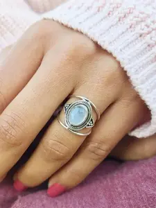 1 PC Fashion Faux Moonstone Elegant Ring For Women For Valentine's Day Gift Wedding Engagement Anniversary Party Jewelry Artificial Gemstone Ring Bridal Statement Ring
