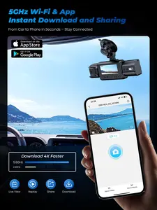 Sprleaf 4-Channel Dash Cam C88-WB | Anti-Battery Drain Radar Parking Guard | 1080P Front Cabin Rear 360° Security Camera | With Free 128GB SD Card