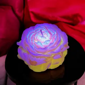 Glow in the Dark 4oz Peonie Massage Candle - Wicked or Wickless Design, Scented Aroma, Handmade for Decor & Ornaments, Ideal for Freshening