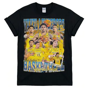 [MADE IN US] Michigan Wolverines Yaxel Lendeborg T-Shirt - 90s Vintage Bootleg Rap Tee Collage - Trendy Streetwear for Hoops Fans