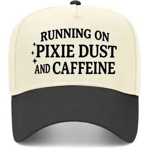 Running on Pixie Dust and Caffeine Trucker Hat - Unisex Viral Trendy Theme Park Hat for Men & Women