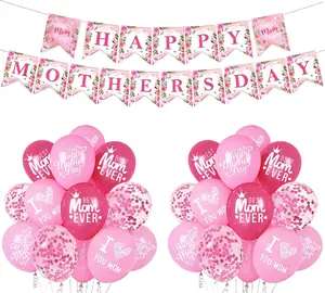 Happy Mother's Day Banner Mother's Day Balloons Set for Mother's Day Party Decorations