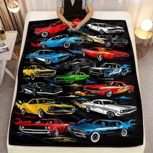 Colorful Cars Blanket-Lightweight Home Furnishings Bedding Blanket  Suitable for Sofas Beds Travel Camping Living Rooms Offices Sofas Chairs and Beds-Soft and Warm Fabric Digital Printed Blanket