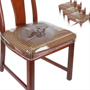 Plastic Chair Covers, Plastic Seat Covers for Dining Chairs, Chair Protector, Vinyl, Waterproof for Cushion, Cats 4 Pack