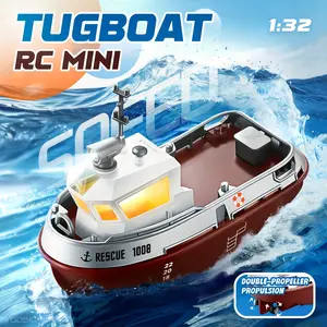 Mini Remote Control Boat 2.4g LED Lights Rc Boat, Bathroom Pool Toy, Christmas Halloween Thanksgiving Gift, Requires 3 Aa Batteries