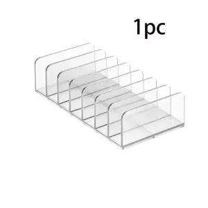 Acrylic Transparent Eyeshadow Palette Storage Box, Powder Compartment Organizer, Desktop Makeup Display Rack, Cosmetic Holder