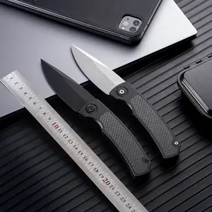 Portable carbon fiber texture handle folding utility knife, available in two colors, a versatile tool for everyday outdoor use