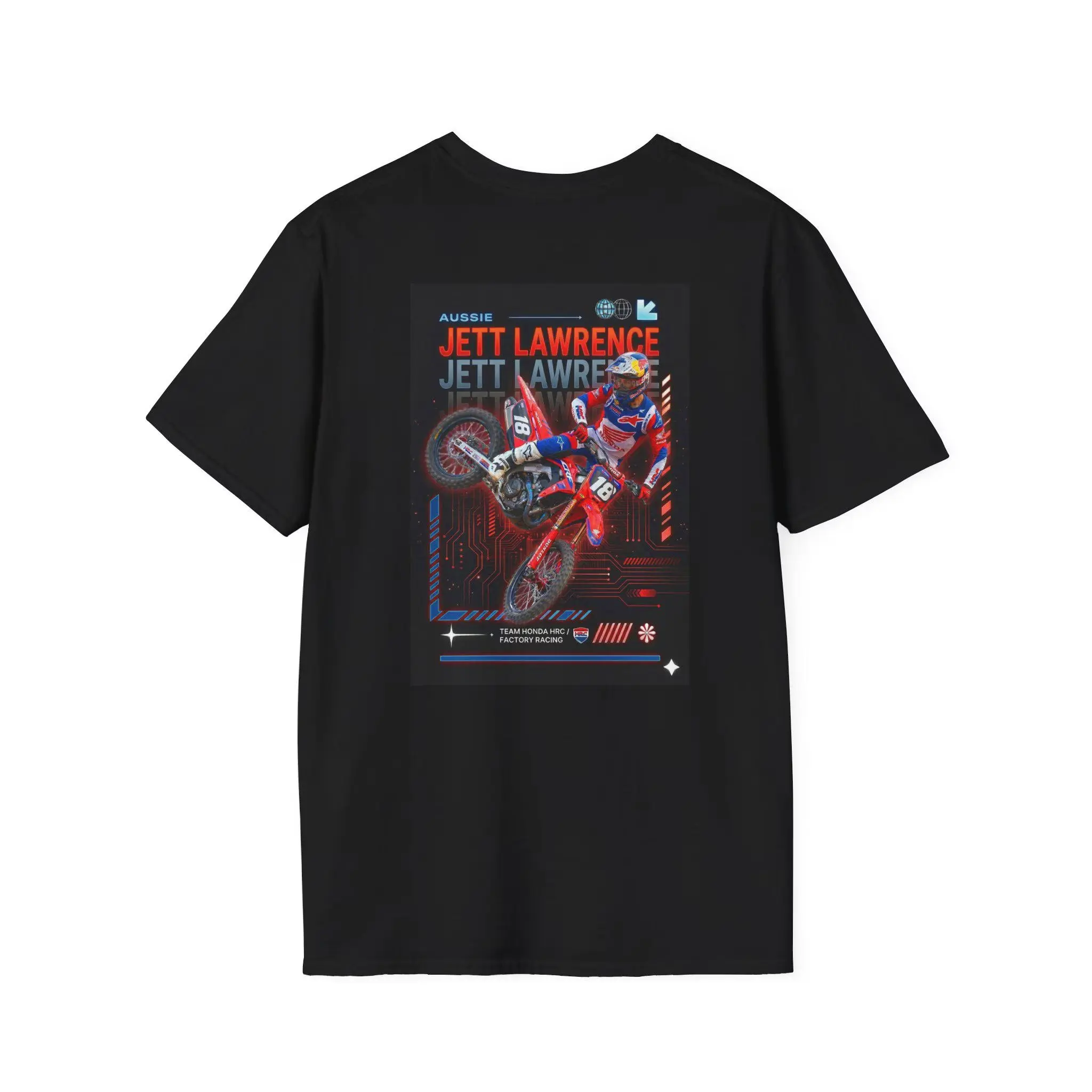 Jett Lawrence T-Shirt Hoodie Sweatshirt 2 Sided - JL18 Supercross Tee - Gift for Motocross Lovers