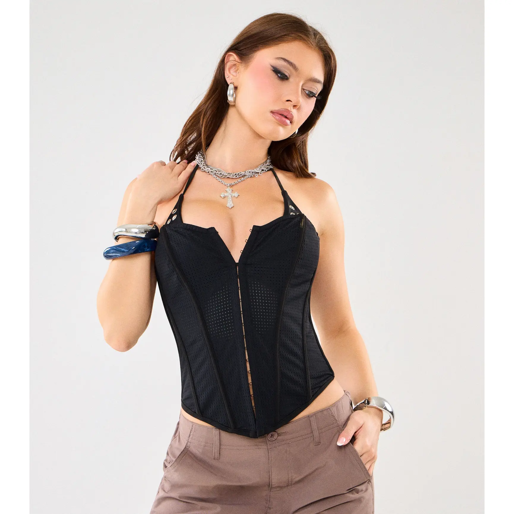 Attitude Please Jersey Corset Top