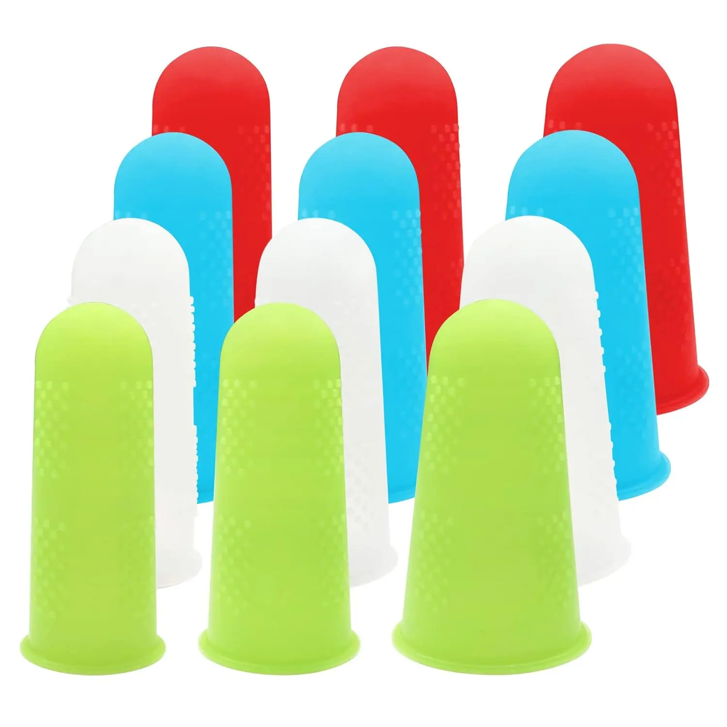12 Pcs Burn-Proof Silicone Finger Caps, Reusable Quality Silicone Heat Protectors for Hot Glue Guns & Resin, Flexible Fit with 3 Assorted Sizes (S/M/L), Craft Supplies, Easy To Clean & Reusable, Recycling And Reusable