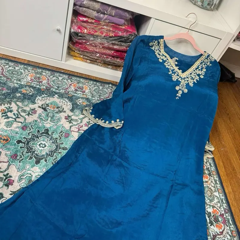 Blue Salwar Kameez - Casual Women's Wear, Long Sleeve, Versatile Design, Ideal for Everyday Wear - Womenswear