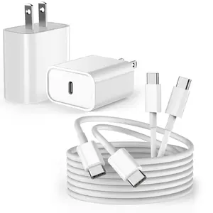 For iPhone 17 16 15 Charger, [2Pack] 20W USB C Charger Charging Block with 10FT USBC to USB C Cable Cord for iPhone17/16/15,iPad 10,iPad Mini 6,iPad Air 5/4,iPad Pro 12.9/11 inch 2020/2021/2022