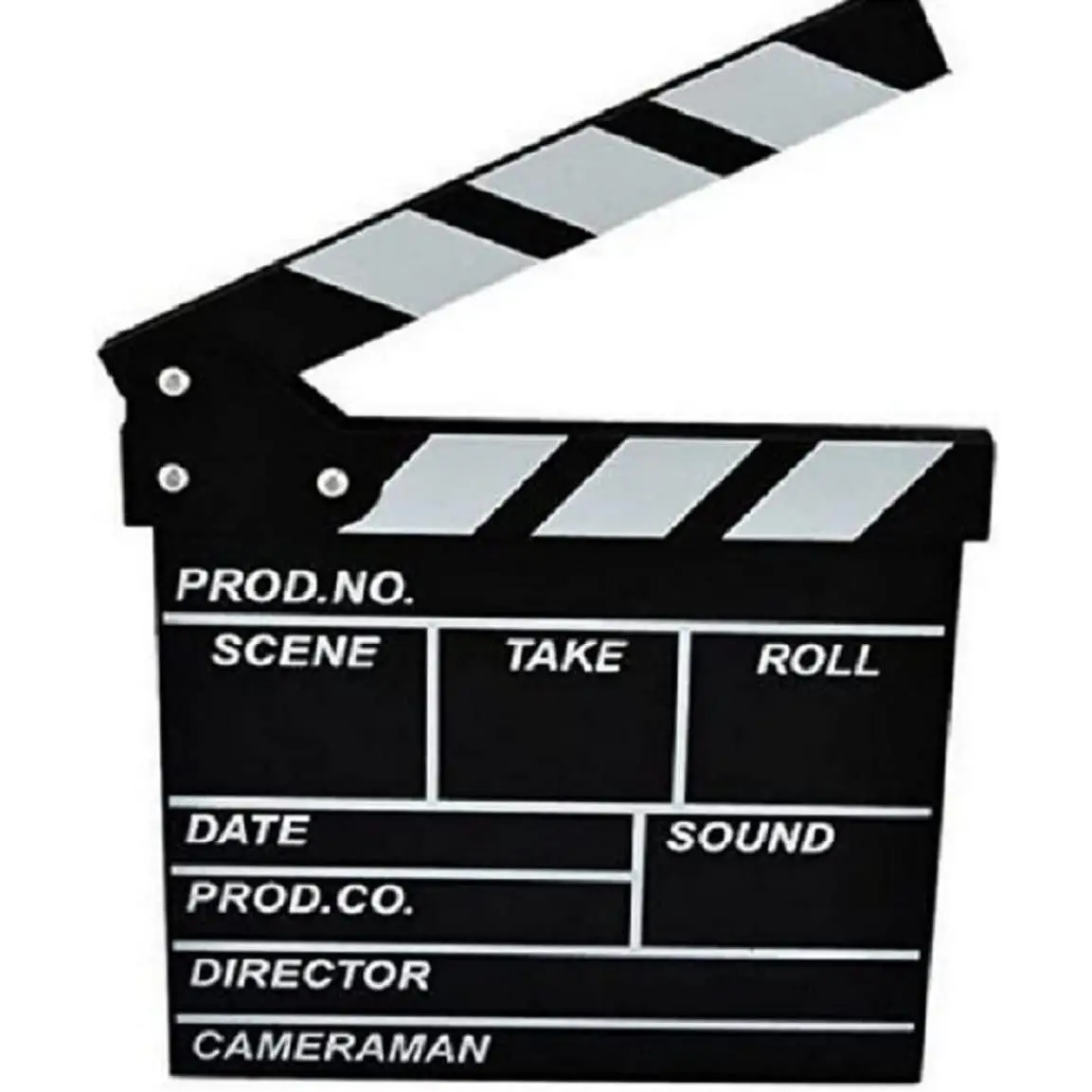 Wooden Clapboard Director Film Movie Cut Action Scene Slateboard Clapper Board Slate (Small-Black)