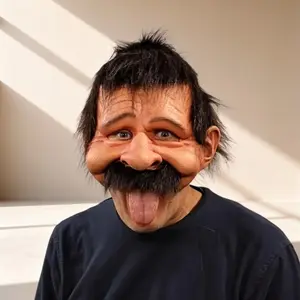 1pc Realistic Half Face Black Hair for Man with Realistic Hair and Expressive Features - Hand Washable - Perfect for Halloween Makeup Parties and Themed Events, Retirement Queues, Funny Short Video Shooting, and Lights