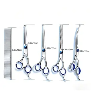 ProfProfessional Pet Grooming Scissors Set, Stainless Steel for Dogs & Cats #PetGroomingTools #DogCatGrooming #PetHairTrimming