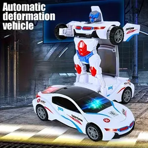 Automatic Deformation Robot Car Toy, 1 Count Transform Car Toy, Automatic Universal Avoid Obstacles Car Toy with Lights and Music, Birthday Gift,Boys & Men gifts