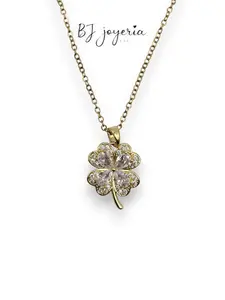 COPPER CLOVER PENDANT AND CHAIN (1158)