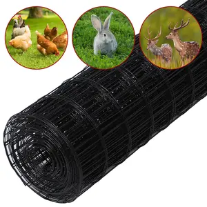 36in×50ft PVC Welded Wire Rolls: Multi-Use Metal Fencing for Chicken Wire Fencing, Black Chicken Wire, Hog Wire Fencing, Dog Fence, Garden Fencing, Privacy Fence & Yard Fencing