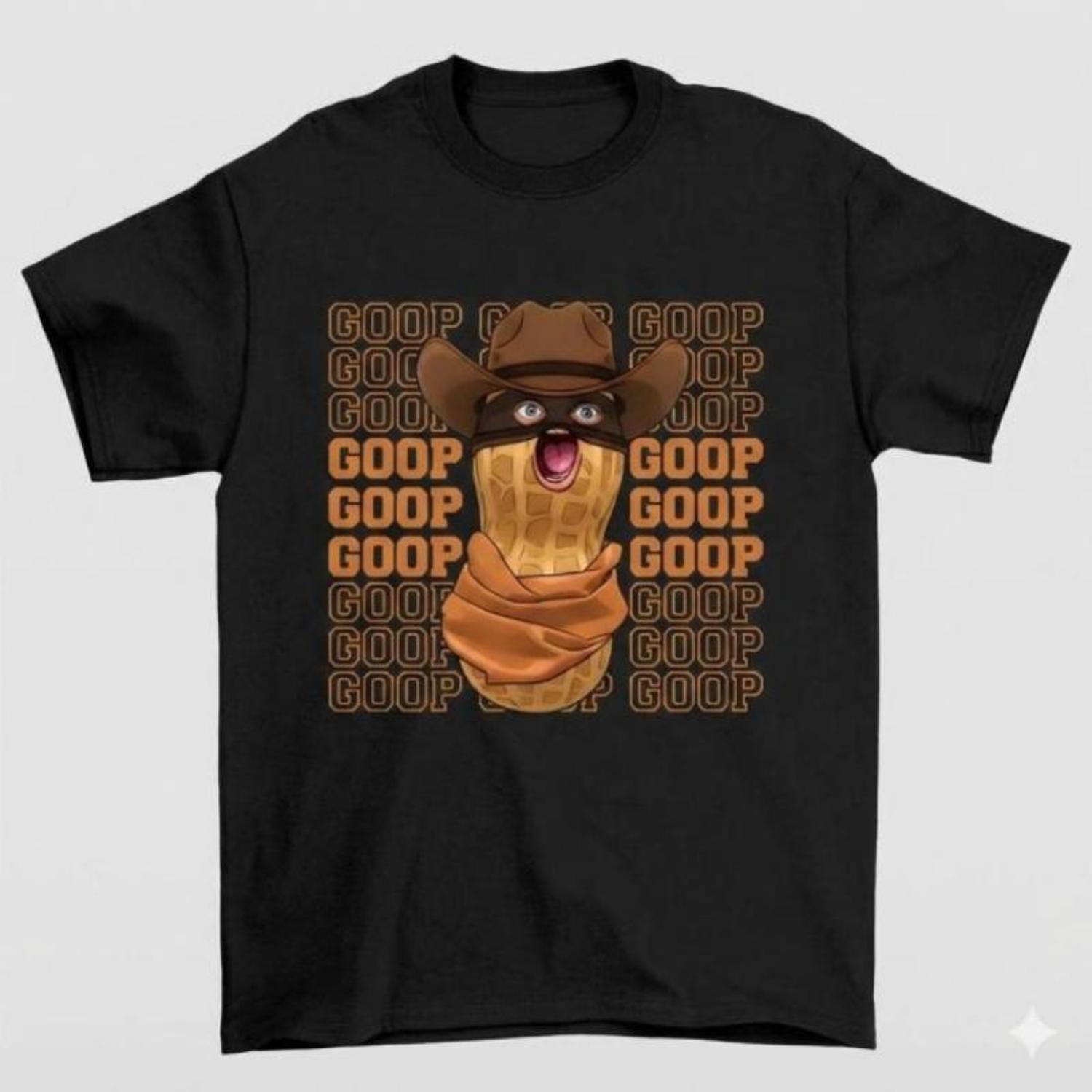 Trendy 2026 The Burnt Peanut GOOP Meme Graphic Tee Whimsical Viral Streetwear Unisex Couples Romance T Shirt Men Women Light Luxury High End Quality Ultimate Comfort Perfect Fit Aesthetic Sarcastic Gag Novelty Apparel Top Fashion