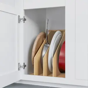 Dowell 11-3/4" Vertical Tray Divider Organizer – Trimmable Maple Wood Storage for Cutting Boards, Cookie Sheets, and Pans | Fits Base 15" Cabinets | 4007 TD3 Series
