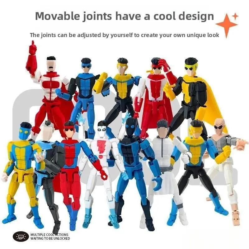 3D Printed Invincible Boy Invincible Mark Multi-Jointed Movable Model Light Blue Stripe Style Dummy13 T13 Collection