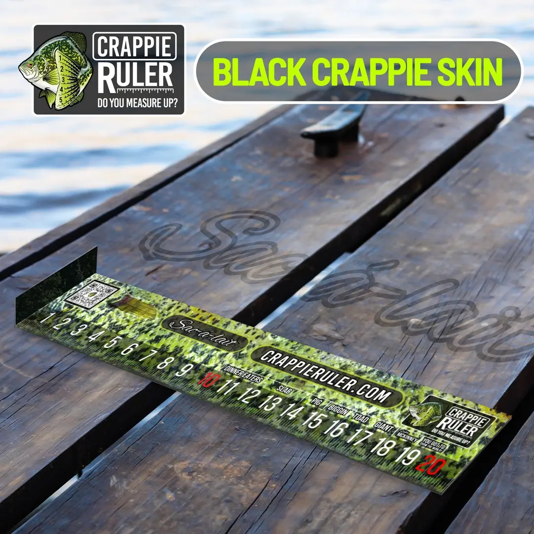 The Original Crappie Ruler Black Crappie Skin Edition crappie jig fishing enthusiast