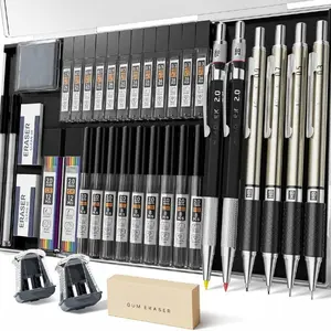 Mechanical Pencil Set with Case 37 Count, Drawing Pencils 0.3, 0.5, 0.7, 0.9MM & 2PCS 2MM Sketching Pencils with 492PCS Lead Refills (6B 4B 2B HB 2H 4H Color) for Artist Drafting Drawing