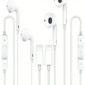 Type-C Wired Headset Compatible with iPhone 15 & 16 Series, Microphone & Remote Control Noise Reduction Functionality, Earbud