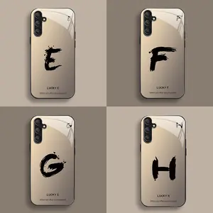 Suitable for [Galaxy S23 Fe] Personalized lucky 26 letters creative business high-end anti-fall glass mobile phone case affordable anti-fall 995