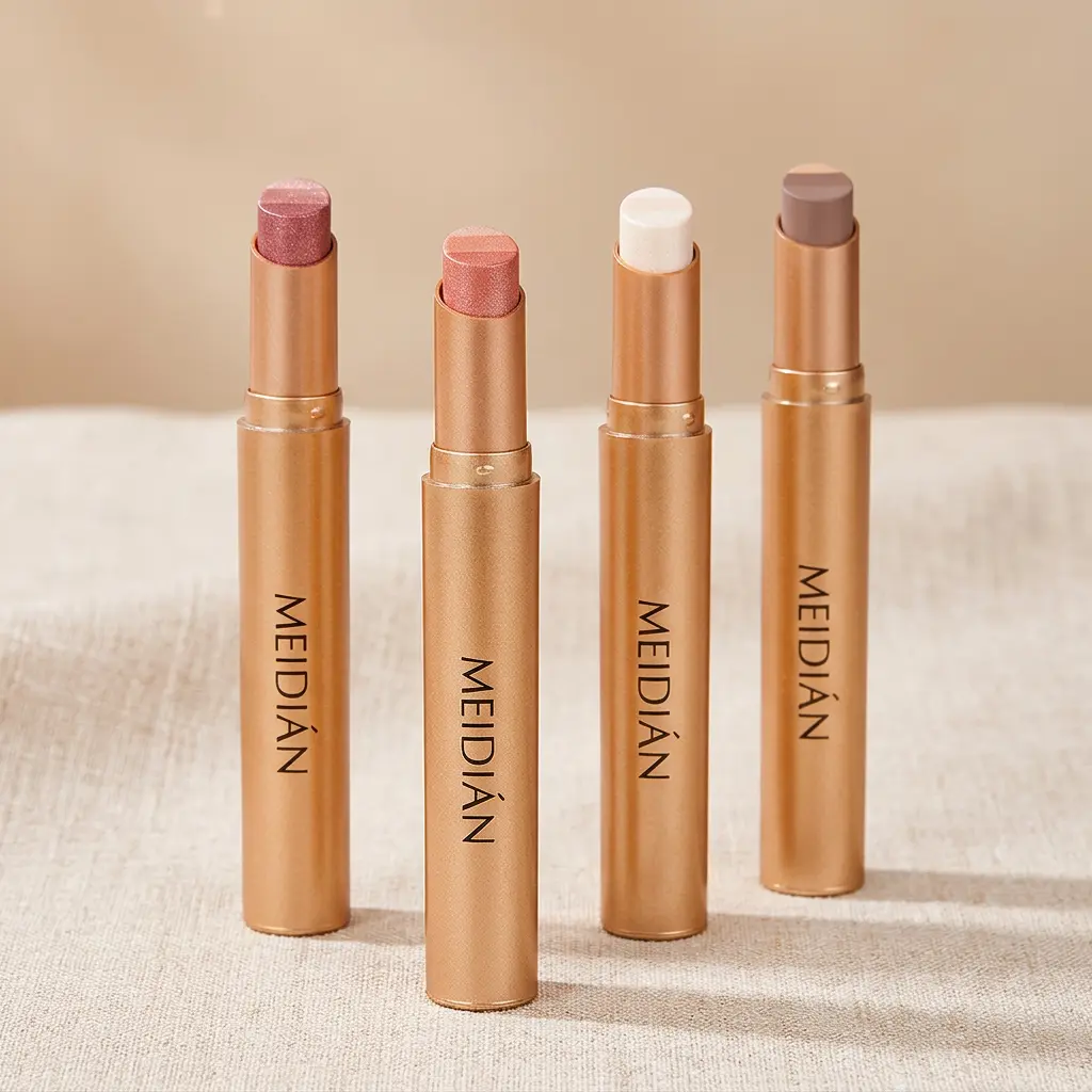 4-Pack Creamy Eyeshadow Stick Set, Long-Lasting & Waterproof Shimmer Crayons with a Glitter Finish for Women's Daily Makeup, Matte Shimmer Eyeshadow, 4Pcs/Set(#01#02#03#04), Buy 1 Get 2 Free
