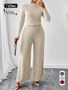 Women's Solid Color Jumpsuit, Elegant Long Sleeve Loose Fit Jumpsuit for Spring & Fall, Fashion Women's Clothing for Daily Wear