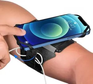 Running Armband 360°Rotatable for iPhone 16/15/14/13/Pro Max/Pro/Mini/12/11/SE/Xs/XR/X/8/7/Plus, Fits All 4-6.7 Inch Smartphones, with Key Holder Phone Armband for Running Hiking Biking (Black)