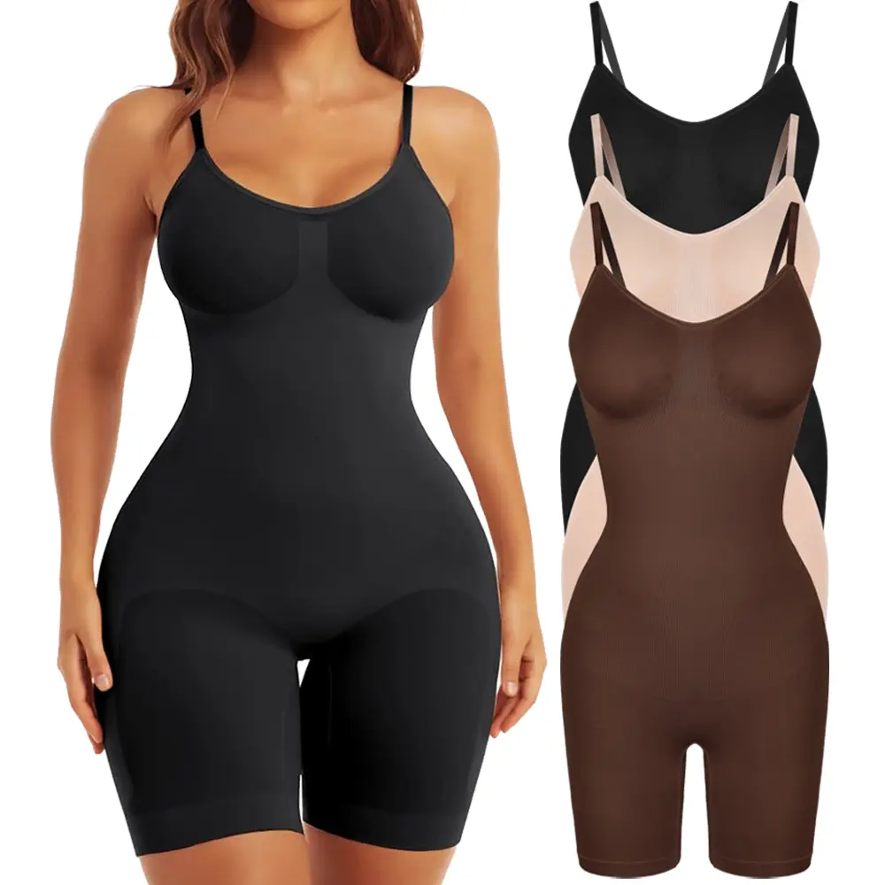 Women's Compression Butt Lifter Bodysuit - Adjustable Spaghetti Strap Shapewear with Tummy Control, Breathable Hip Support, Basic Minimalist Comfort Underwear for Wedding, Work, Evening Party, Waist Training, Body Contouring