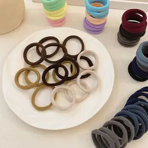 Color Random 1 PCS Girls Basic Hair Bands Women Candy Colors Elastic Rubber Band Hair Bands Hair Ropes Ties