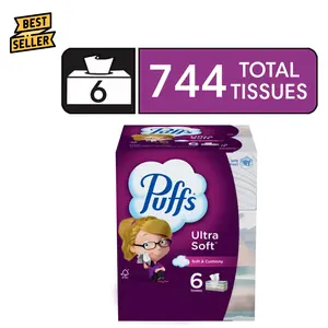 Puffs Ultra Soft Facial Tissues, 6 Family Size Boxes, 124 Facial Tissues per Box
