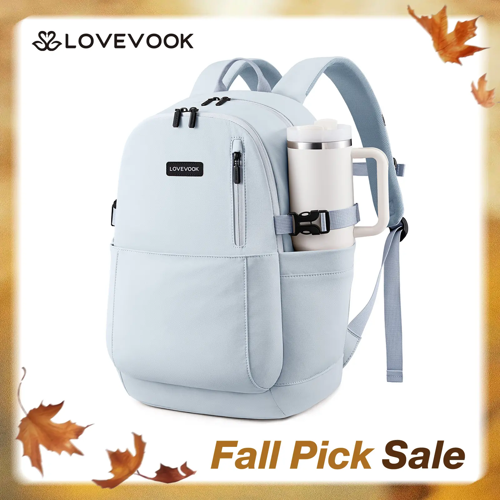 LOVEVOOK Minimalist School Backpack for Teens, Water-Resistant 15.6 Inch Laptop Backpack, Large Capacity Bookbag with Bottle Holder for College, Travel, Work