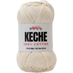 Cotton Yarn - 100% Cotton Yarn for Crocheting and Knitting, Mercerized Cotton Amigurumi Yarn Fine-Sport 2 1.76 oz (50g) / 136 Yrds (125 m) - Cream