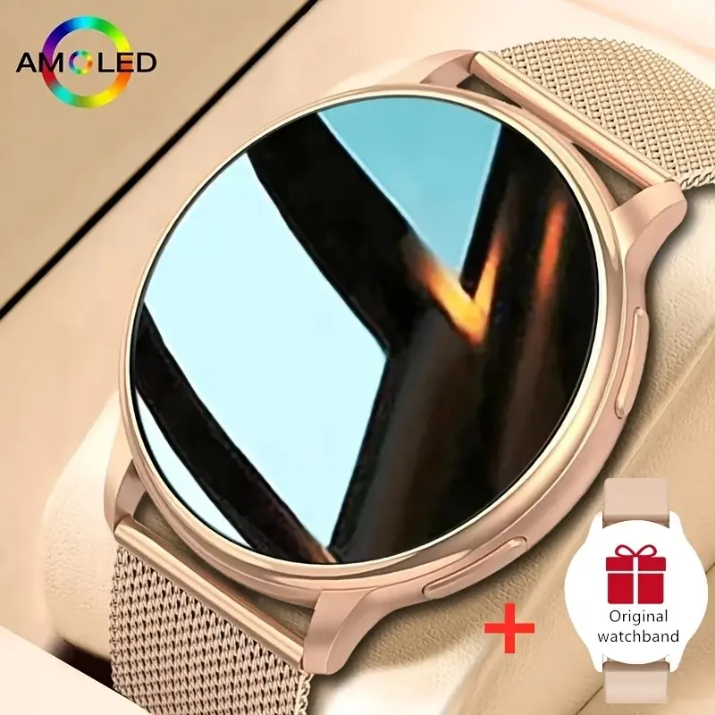 Women's Smartwatch, Full Touch Screen, Message Alerts & Call Reception, Sleep Monitoring, Step Counter, Compatible with iPhone & Android, Smartwatch with Calls, Digital Smart Watch