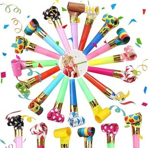 25pc Party Blowers Bulk – Birthday Noisemakers Party Blowouts & Whistles | Funny Party Horns Party Favors for Easter & other Events
