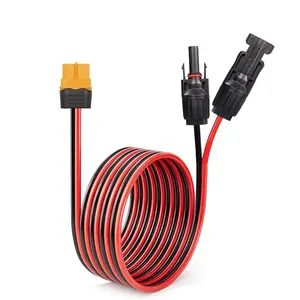 Solar to XT60  10AWG 10FT Charge Extension , Solar Connector to XT60 Adapter  for Solar Panel to  RV Portable Power Station Solar Generator (10FT 10AWG)
