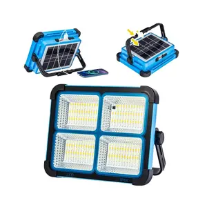 Qawtor Solar Rechargeable LED Work Light - 288 Super Bright 5730 Beads Floodlight, USB & Type-C Charging, 5 Lighting Modes, IP66 Waterproof Portable Solar Outdoor Lights, Work Accessories for Survival Camping