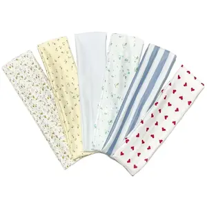 Fashion Women's Headbands for Short Hair Non Slip Elastic Floral Hairbands, Soft Fabric 2 Inches Thick Stripe  Bands for Girls, Valentine's Day Heart Headbands