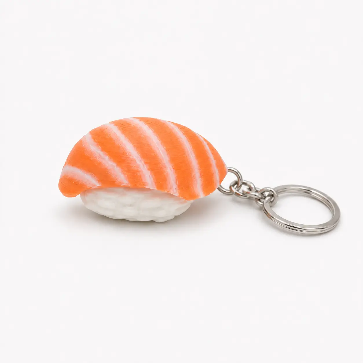 Sushi Clicker Keychain, Salmon Nigiri Food Design Fidget Accessory with Key Ring, Cute Japanese Food Collectible Novelty Gift for Sushi Lovers, Foodies and Sushi Fans