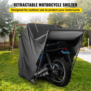 VEVOR Motorcycle Shelter Shed Strong Frame Motorbike Garage Waterproof 106.3\"x 41.3\"x 61\" Motorbike Cover Tent Scooter Shelter 120055 Hoods for Vehicles