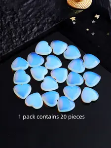 20pcs Heart-Shaped Artificial Opals, 0.78 Inch, Elegant Decorative Stones, Ideal for DIY Jewelry Making, Durable Synthetic Gems