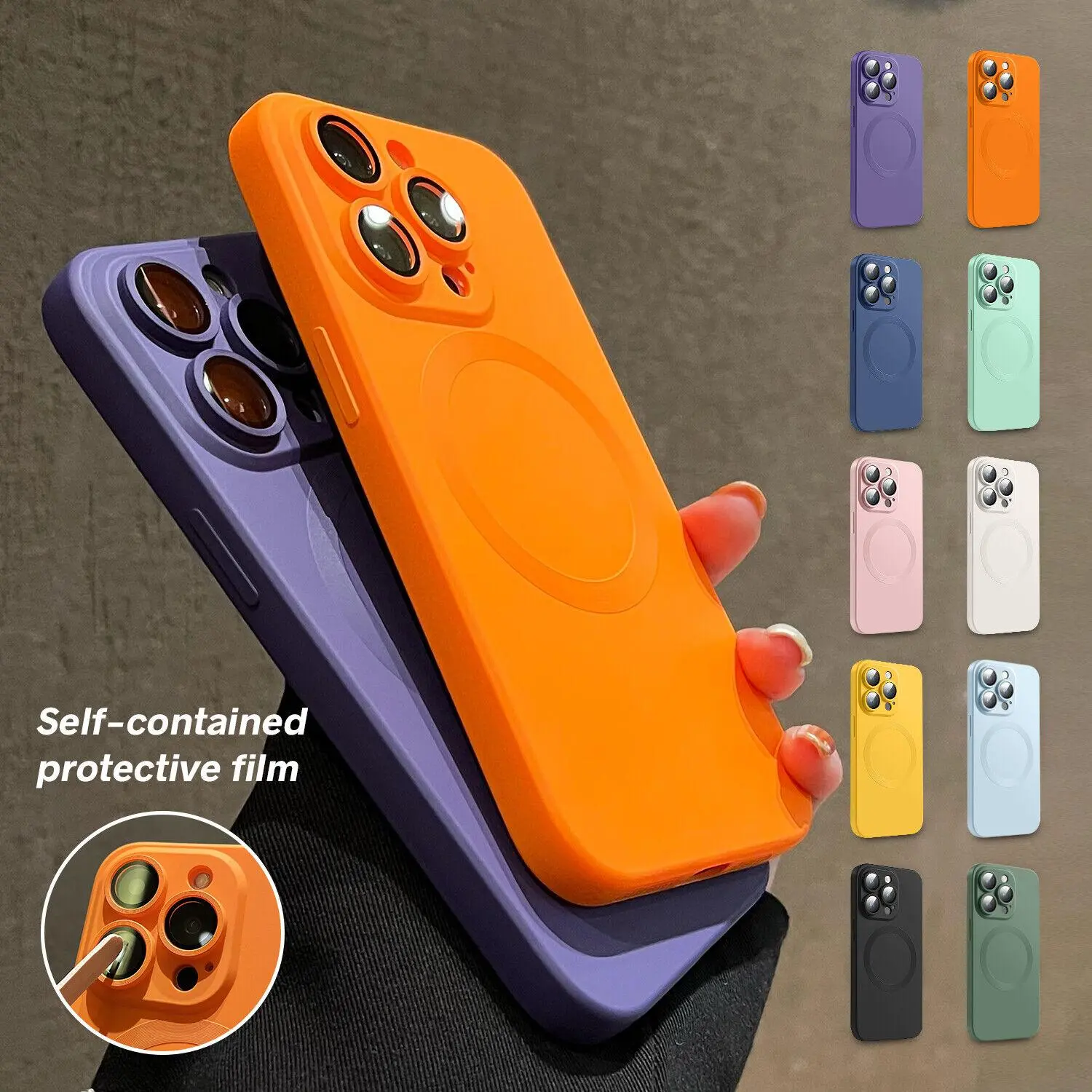 Shockproof MagSafe Silicone Case for iPhone 16 Pro Max, 15, 14 - Magnetic Charging Compatible, Premium Protection, Soft & Durable, Slim Design, Anti-Scratch, Full Coverage, Lightweight iPhone Case, Drop-Resistant, Shock Absorption, High-Quality TrendyCase
