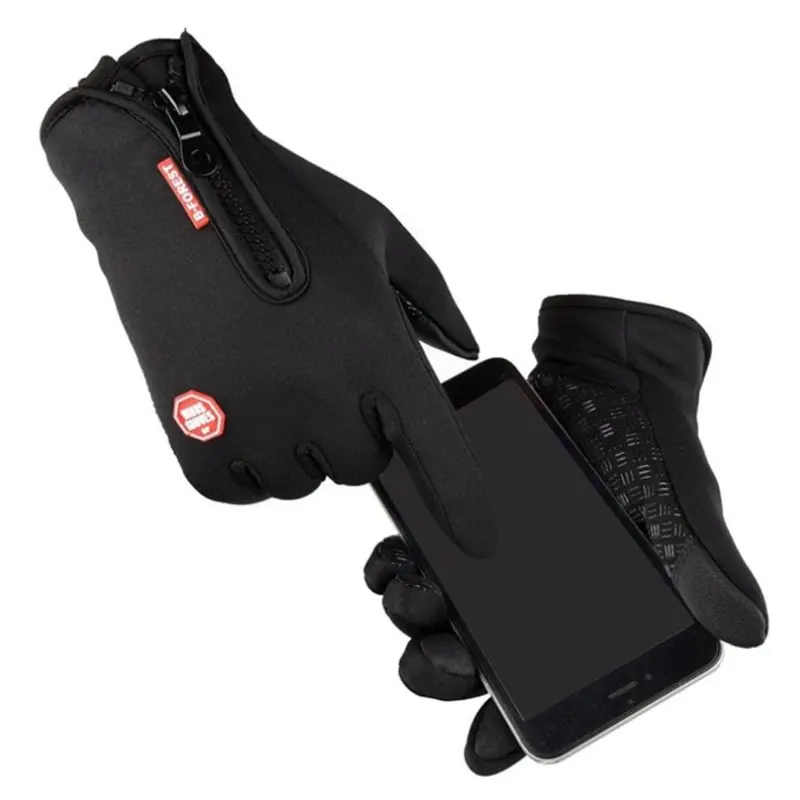 Adults' Universal Nylon Winter Cycling Gloves - Waterproof, Windproof, Thermal, Touchscreen Compatible for Bicycle, Motorcycle Riding; Includes Red Vision Goggles, Snowboard Splitboard Vests